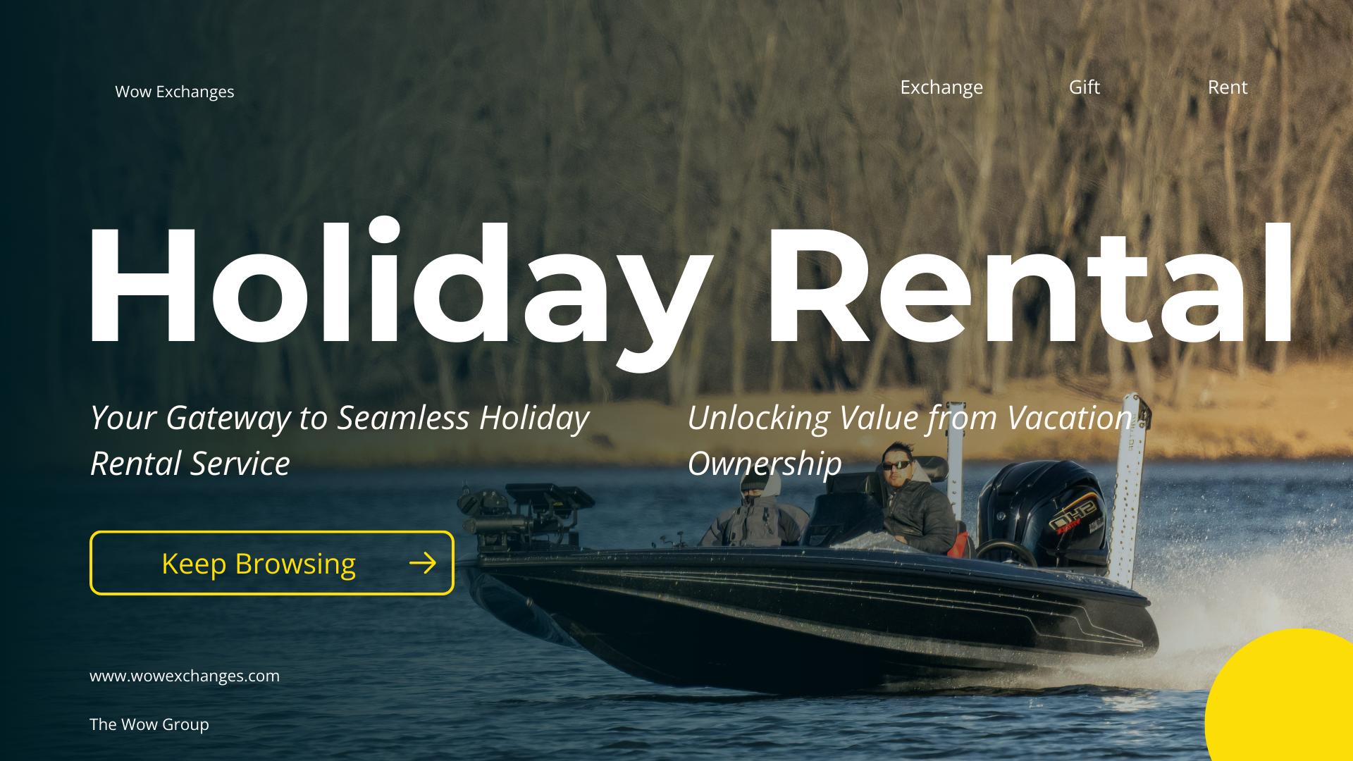 Blue and Yellow Modern Boat Rental Presentation
